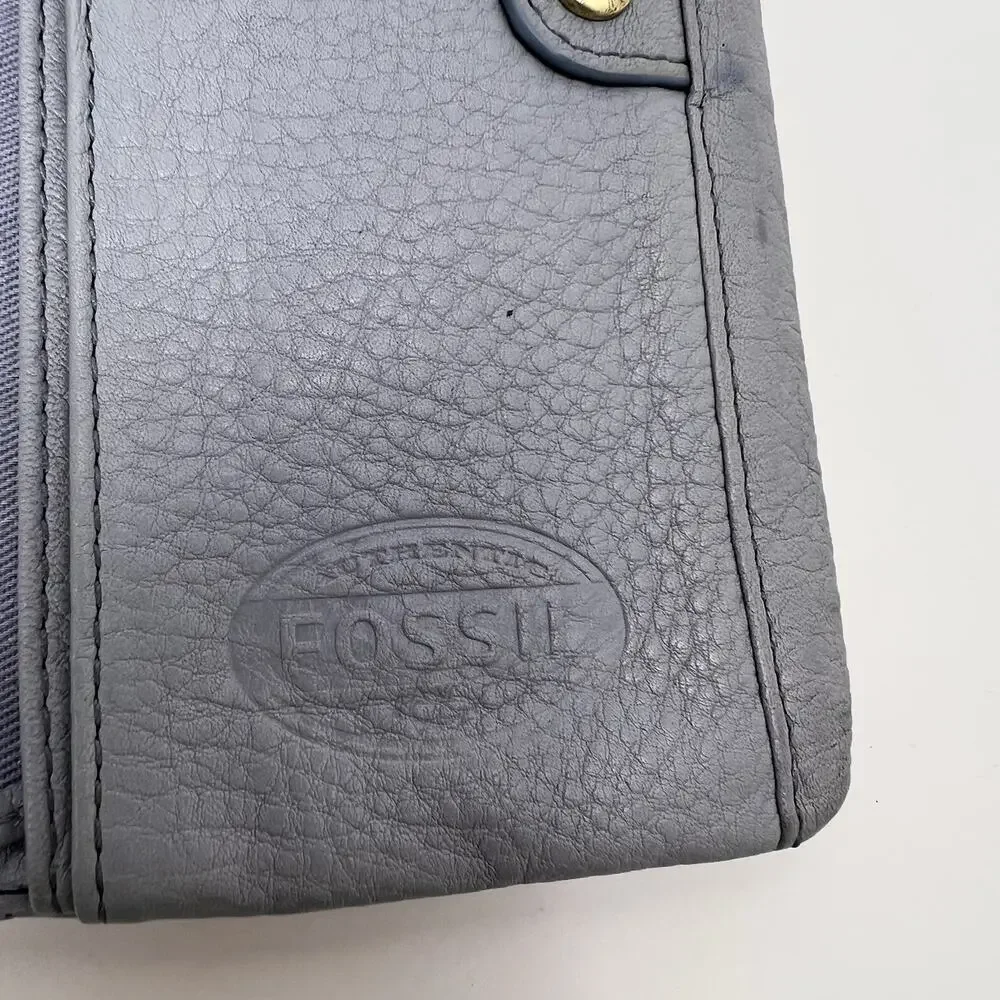 FOSSIL Small Light Blue Soft Leather Wallet 4.5 x 7.5